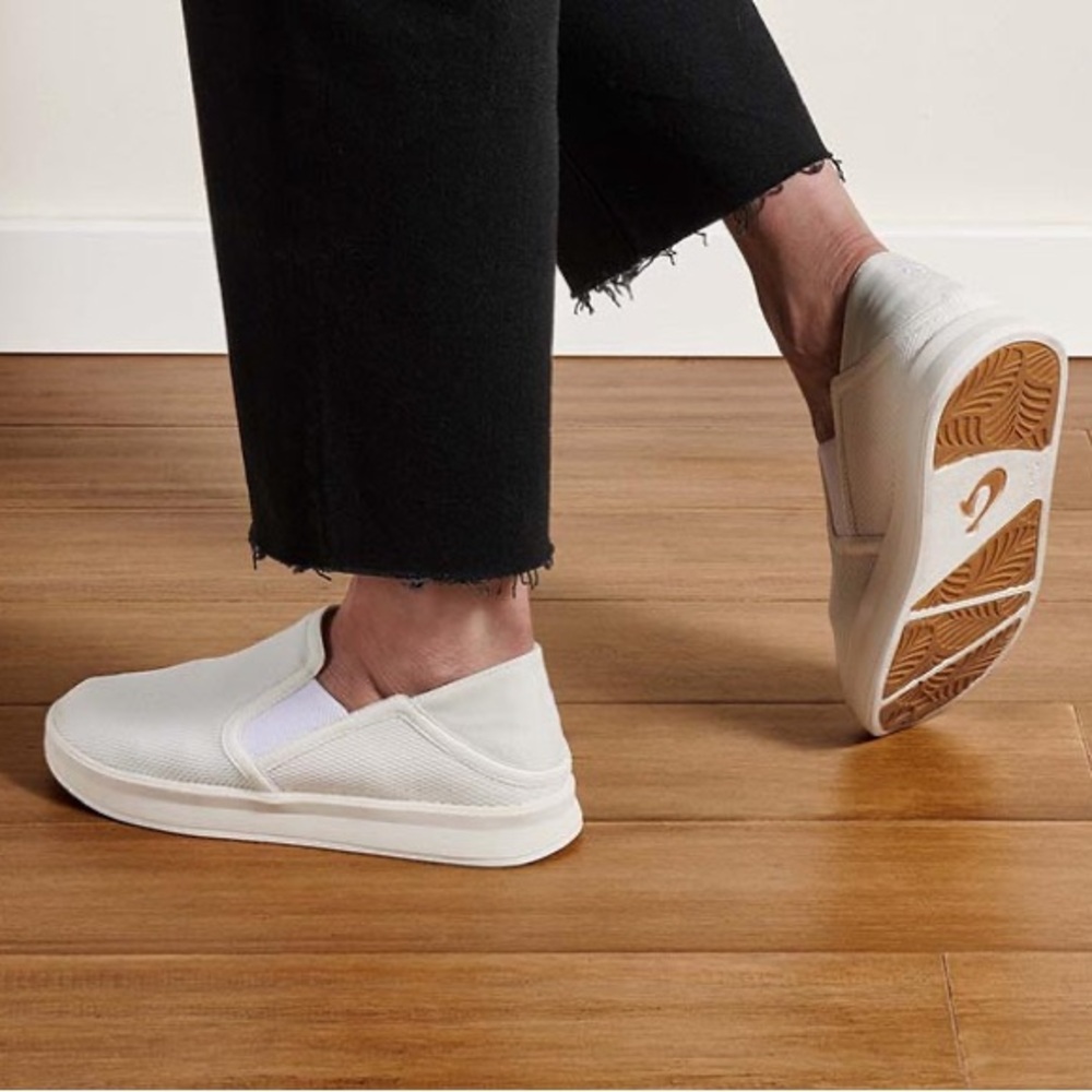 OluKai Women's White Slip-On Sneakers